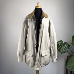 Vintage 90s Heritage, Field, Utility Jacket | Leather Collar, Blanket Lined Coat